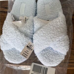 Victoria's Secret Light Blue Fuzzy Slippers